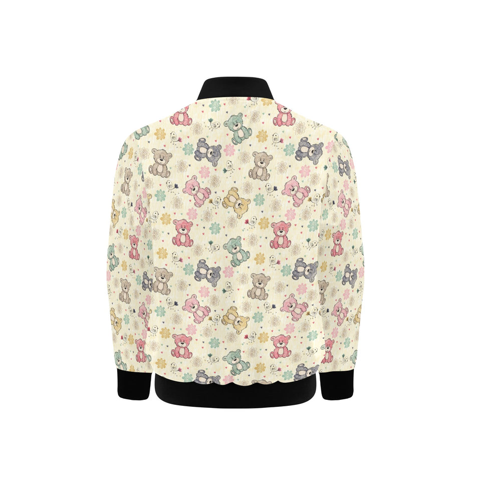 Teddy Bear Pattern Print Design 05 Kids' Boys' Girls' Bomber Jacket