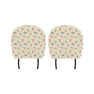 Teddy Bear Pattern Print Design 05 Car Headrest Cover