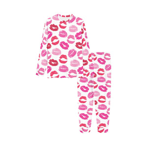 Lips Pattern Print Design 05 Kids' Boys' Girls' All Over Print Pajama Set