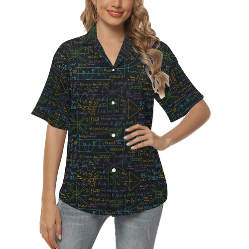 Math Pattern Print Design 01 Women's All Over Print Hawaiian Shirt