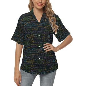 Math Pattern Print Design 01 Women's All Over Print Hawaiian Shirt