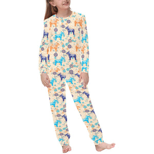 Cute Horse Pattern Kids' Boys' Girls' All Over Print Pajama Set