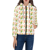 Sandwich Pattern Print Design 02 Women's Padded Hooded Jacket