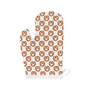 Pretzels Pattern Print Design 03 Heat Resistant Oven Mitts