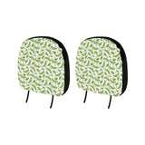 Green Peas Pattern Print Design 02 Car Headrest Cover