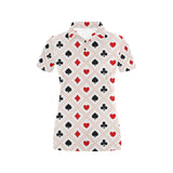 Casino Cards Suits Pattern Print Design 04 Women's All Over Print Polo Shirt