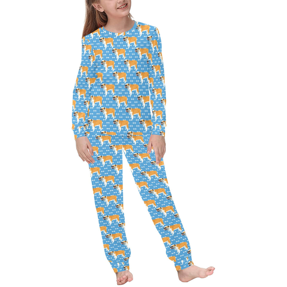 English Bulldog Pattern Print Design 04 Kids' Boys' Girls' All Over Print Pajama Set