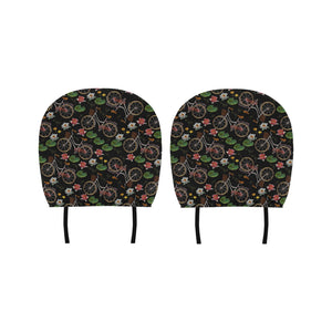 Bicycle Pattern Print Design 03 Car Headrest Cover