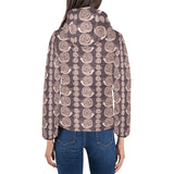 Snail Pattern Print Design 03 Women's Padded Hooded Jacket