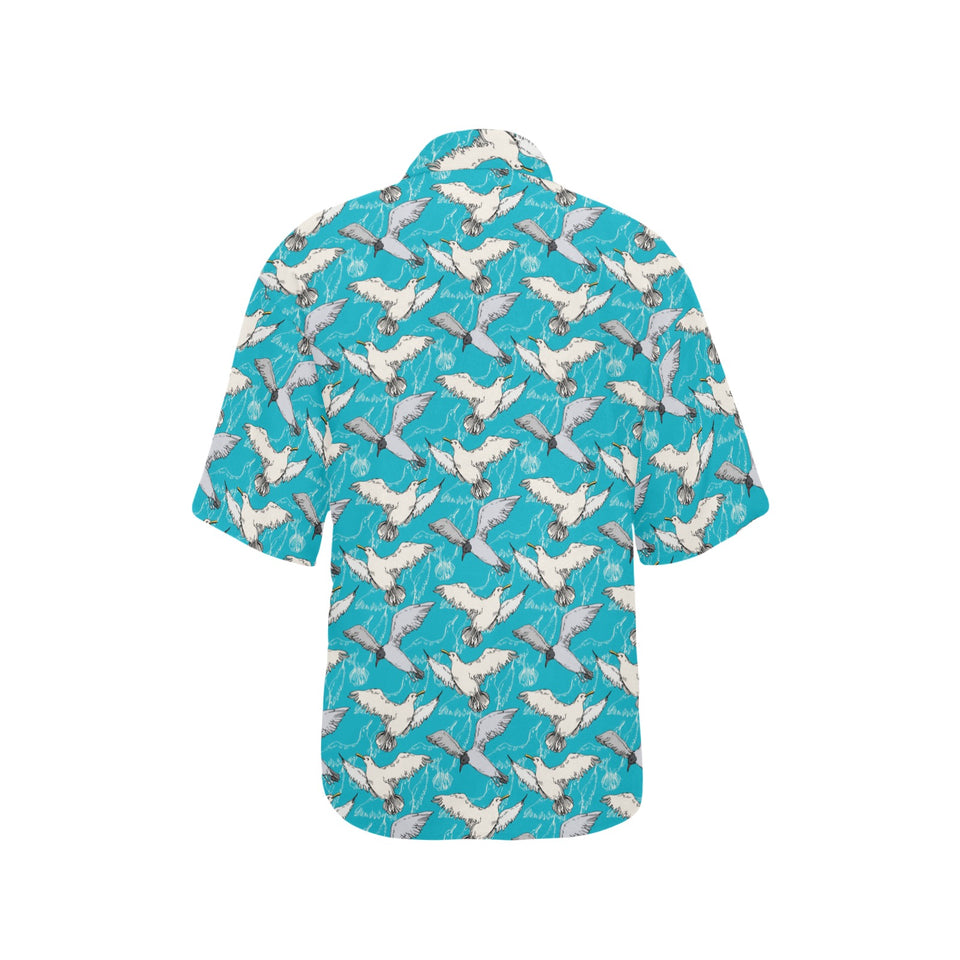 Seagull Pattern Print Design 03 Women's All Over Print Hawaiian Shirt