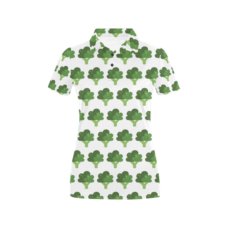 Broccoli Pattern Women's All Over Print Polo Shirt