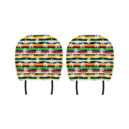 Canabis Marijuana Weed Pattern Print Design 01 Car Headrest Cover