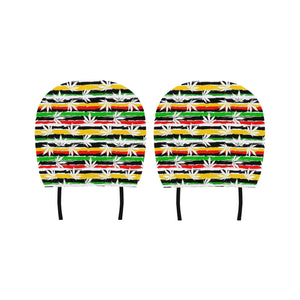 Canabis Marijuana Weed Pattern Print Design 01 Car Headrest Cover