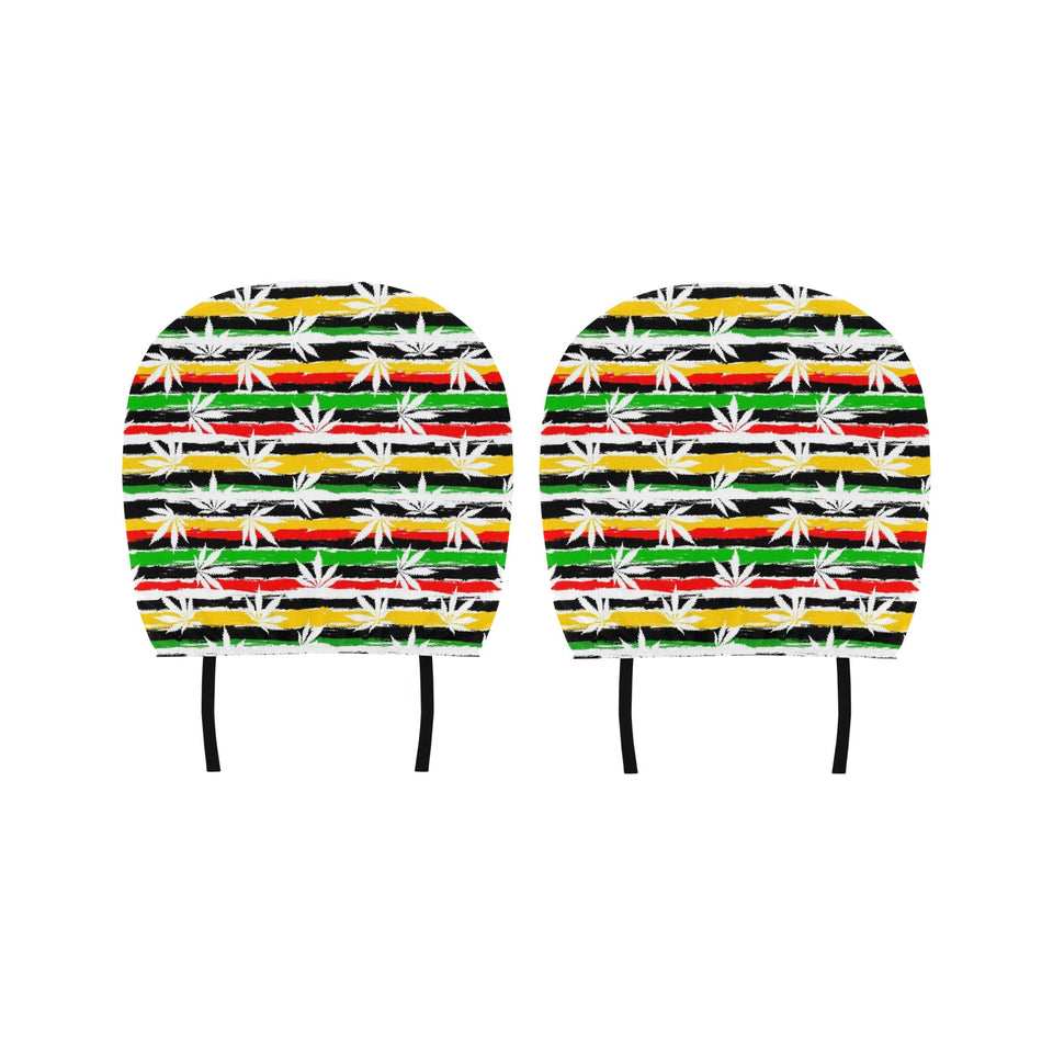 Canabis Marijuana Weed Pattern Print Design 01 Car Headrest Cover