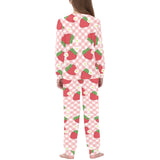 Strawberry Pattern Stripe Background Kids' Boys' Girls' All Over Print Pajama Set