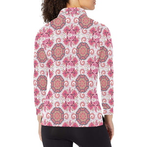 Indian Pattern Women's Long Sleeve Polo Shirt