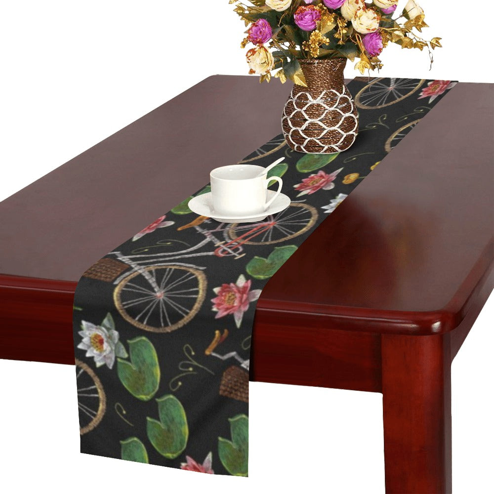 Bicycle Pattern Print Design 03 Table Runner