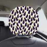 Eggplant Pattern Print Design 01 Car Headrest Cover