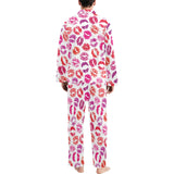 Lips Pattern Print Design 04 Men's Long Pajama Set