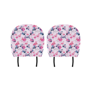 Flamingo Pink Pattern Car Headrest Cover