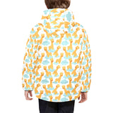 Giraffe Pattern Print Design 05 Kids' Boys' Girls' Padded Hooded Jacket