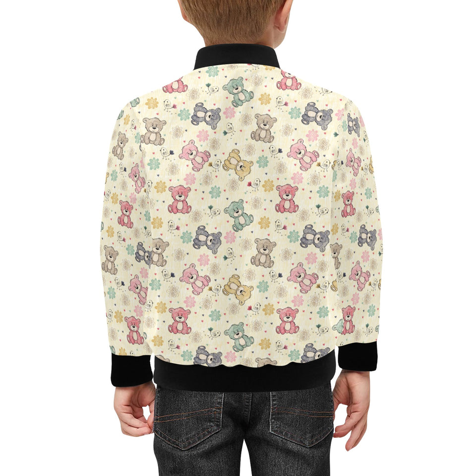 Teddy Bear Pattern Print Design 05 Kids' Boys' Girls' Bomber Jacket