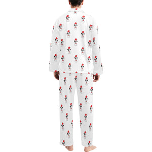 Jack Russel Pattern Print Design 01 Men's Long Pajama Set