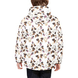 Jack Russel Pattern Print Design 05 Kids' Boys' Girls' Padded Hooded Jacket