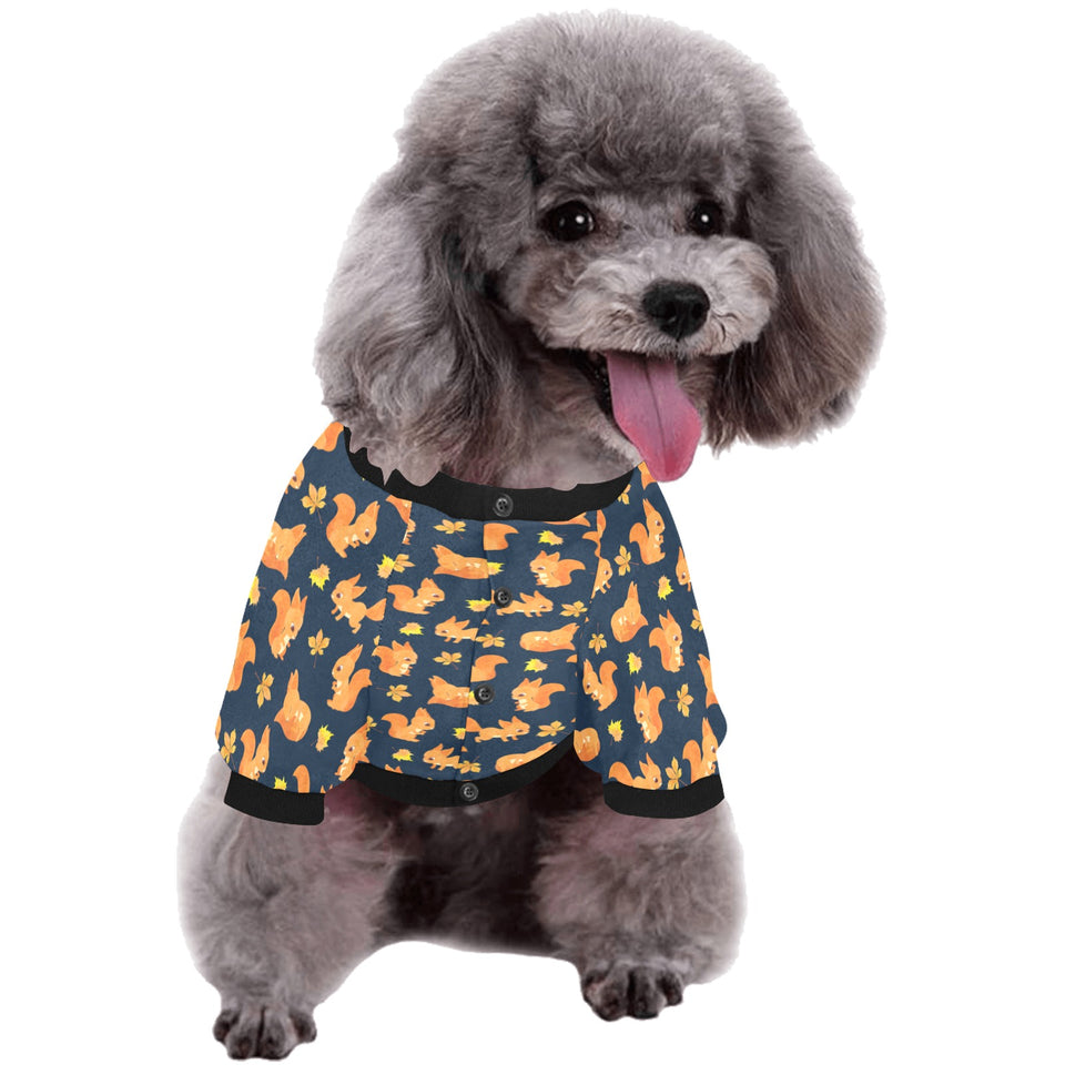 Squirrel Pattern Print Design 05 All Over Print Pet Dog Round Neck Fuzzy Shirt