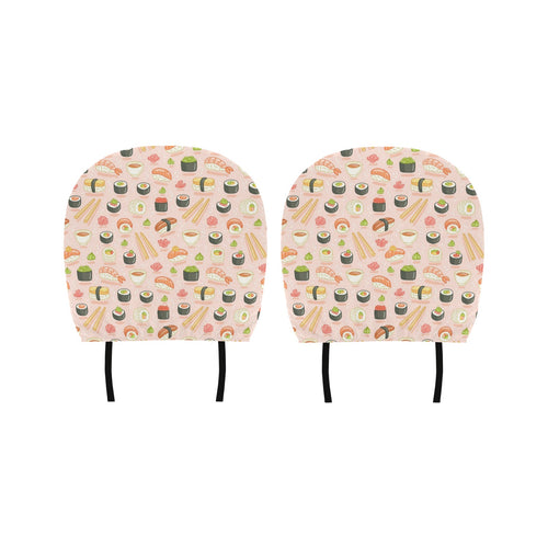 Sushi Pattern Background Car Headrest Cover