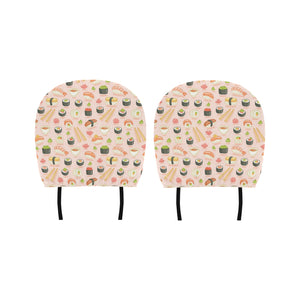 Sushi Pattern Background Car Headrest Cover