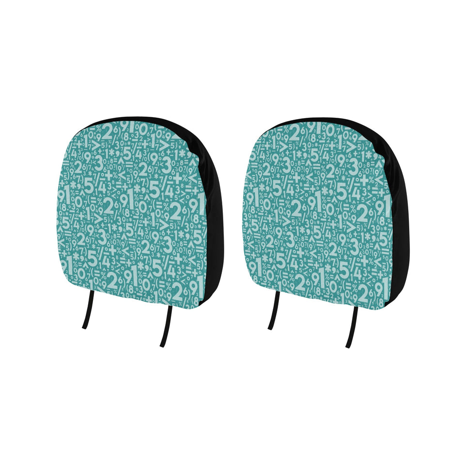 Math Pattern Print Design 05 Car Headrest Cover