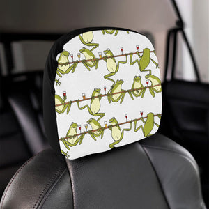 Frog drunk Pattern Car Headrest Cover