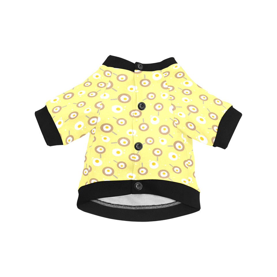 Fried Eggs Pattern Print Design 03 All Over Print Pet Dog Round Neck Fuzzy Shirt