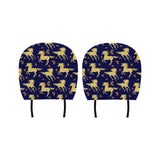 Unicorn Gold Pattern Car Headrest Cover