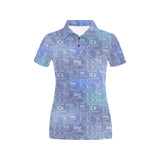 Chemistry Periodic Table Pattern Print Design 02 Women's All Over Print Polo Shirt