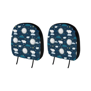 Sheep Playing Could Moon Pattern Car Headrest Cover