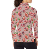 Grapefruit Pattern Background Women's Long Sleeve Polo Shirt