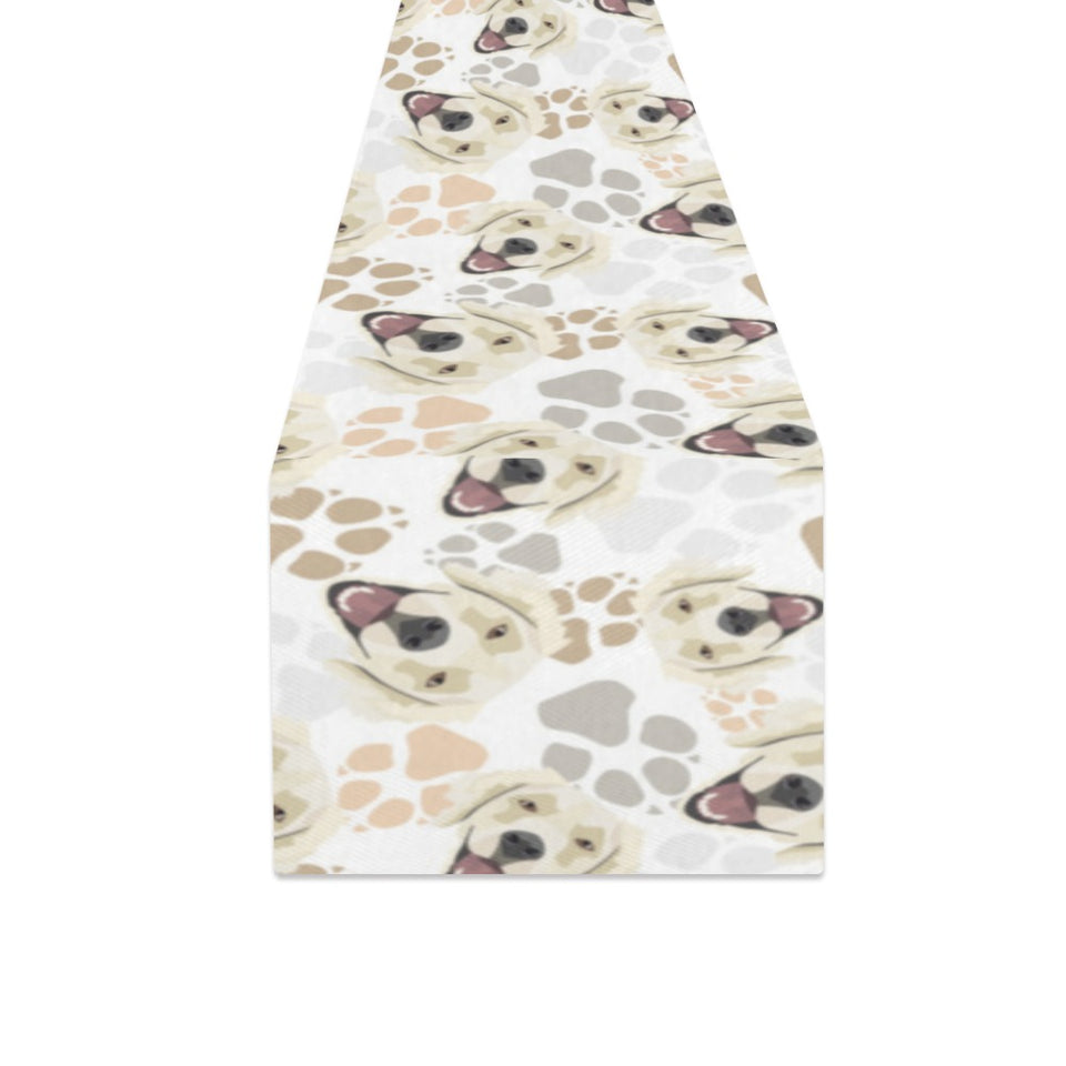 Golden Retriever Pattern Print Design 02 Table Runner