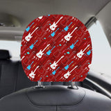 Electical Guitar Red Pattern Car Headrest Cover