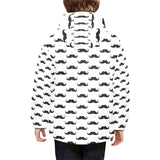 Mustache Beard Pattern Print Design 05 Kids' Boys' Girls' Padded Hooded Jacket