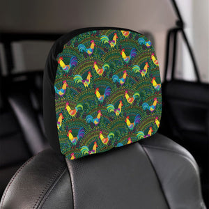 Rooster Chicken Pattern Theme Car Headrest Cover