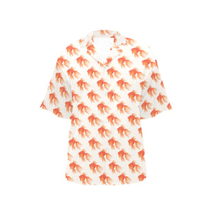 Goldfish Pattern Print Design 05 Women's All Over Print Hawaiian Shirt