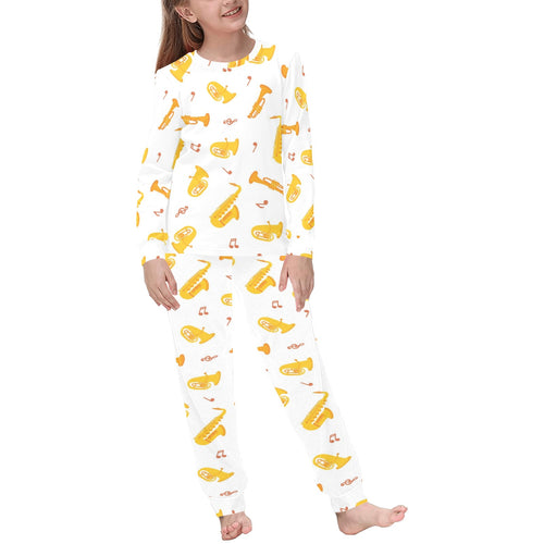 Saxophone Pattern Theme Kids' Boys' Girls' All Over Print Pajama Set