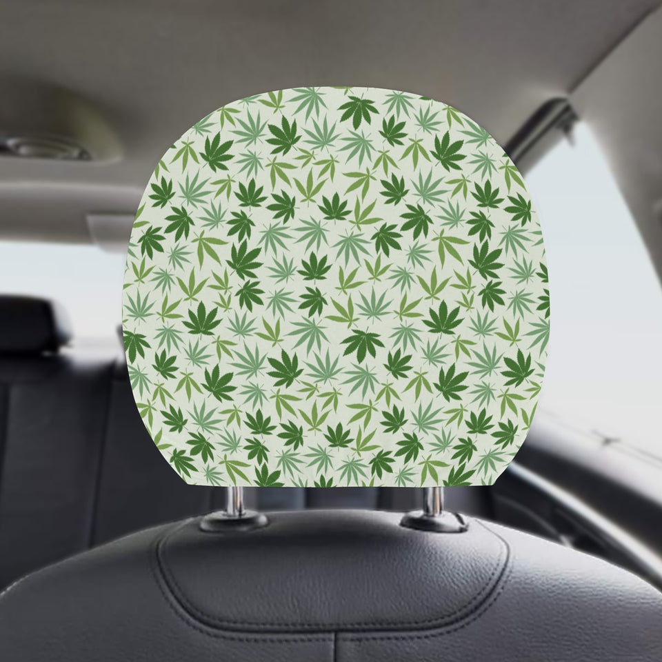 Canabis Marijuana Weed Pattern Print Design 02 Car Headrest Cover