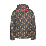 Greyhound Pattern Print Design 01 Kids' Boys' Girls' Padded Hooded Jacket