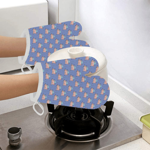 Pig Pattern Print Design 03 Heat Resistant Oven Mitts
