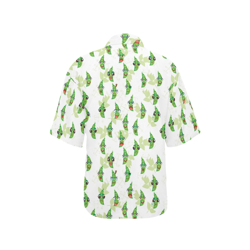 Green Peas Pattern Print Design 04 Women's All Over Print Hawaiian Shirt