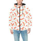 Sausage Pattern Print Design 03 Men's Padded Hooded Jacket(ModelH42)