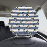 Dachshund Anchor Navy Blue Pattern Car Headrest Cover